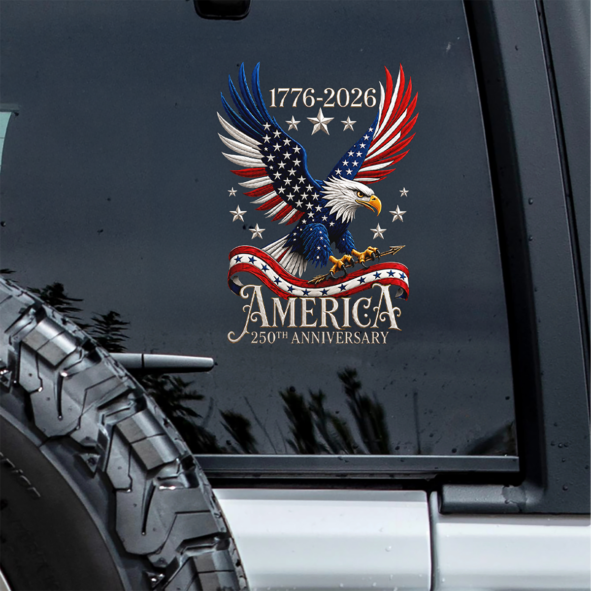 US 250th Anniversary 1776-2026 Eagle Car Window Decal Sticker TH10 170295