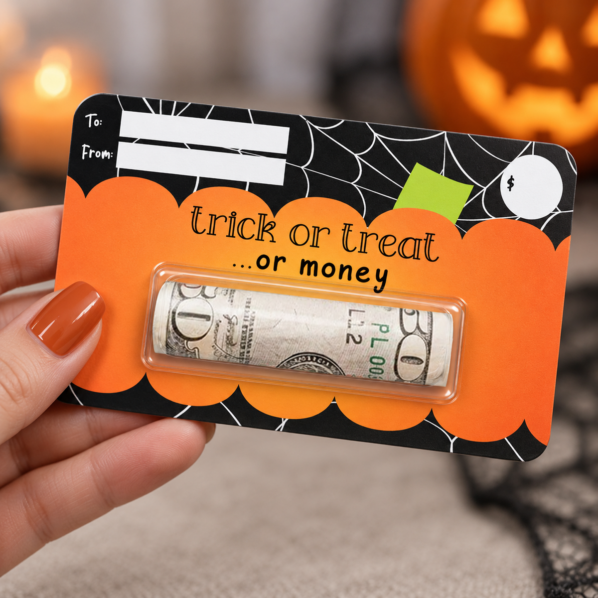 Personalized Happy Halloween Money Holder Card, Fun Holiday Gift for Family & Friends LM32 669995