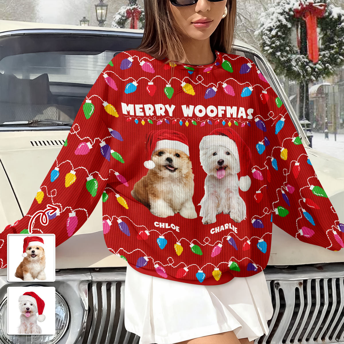 Custom Photo Merry Woofmas Christmas Ugly Sweater HA75 892968