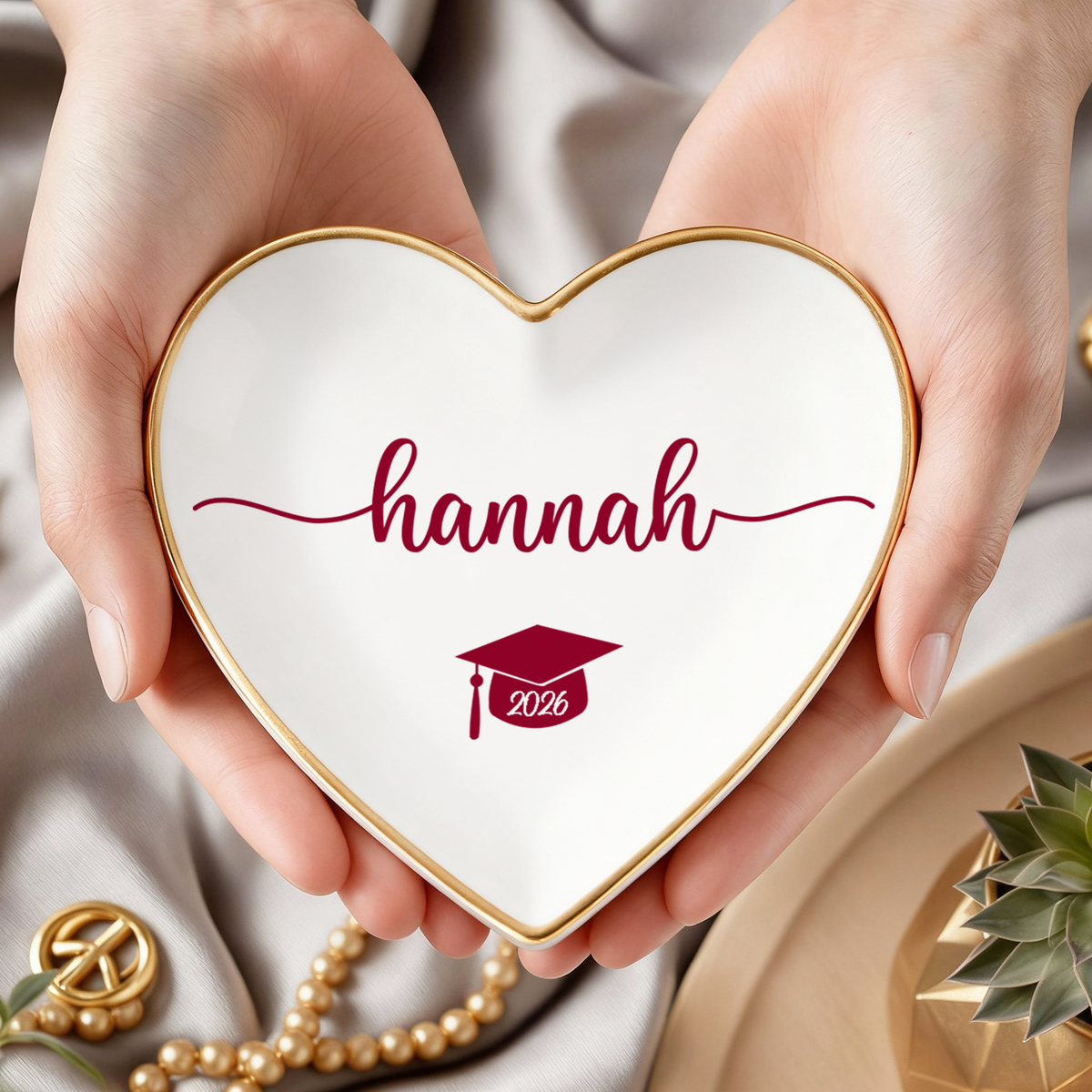 Personalized Name College Graduation Jewelry Ring Dish Class Of 2026 Gift LM32 899315