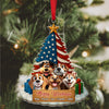 Custom Cute 3D Dog US Flag Christmas Tree Acrylic Ornament For Dog Lovers HA75 898066