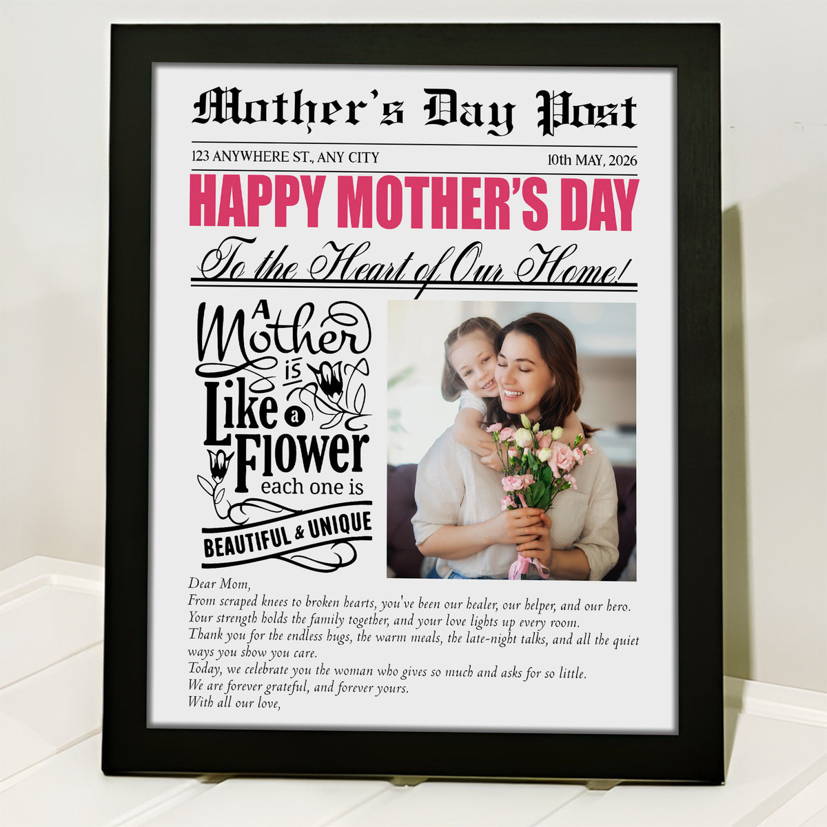 Custom Photo A Mother Is Like a Flower Picture Frame Mother's Day Gift HA75 920684