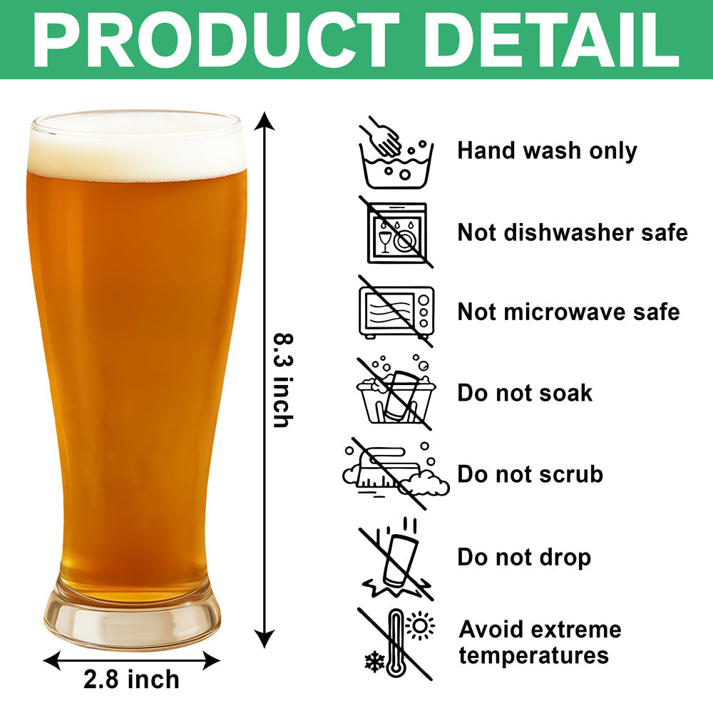 Custom Photo Dog Cat Dad Mom Personalized Pilsner Glass HA75 892884