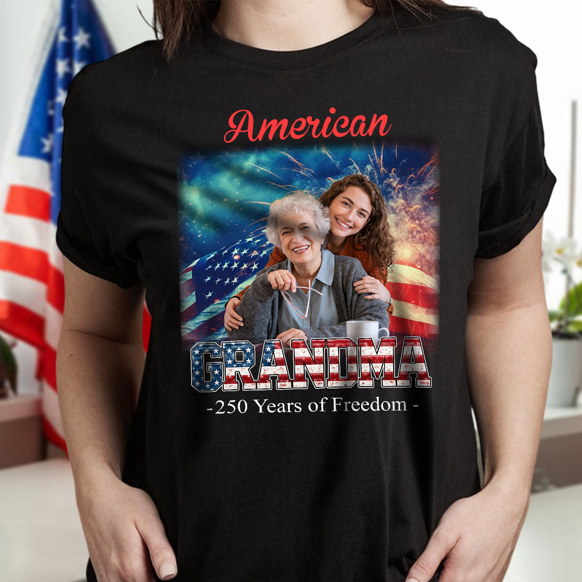 Custom Photo Dad Myth Legend USA 250th Anniversary Dark Shirt HO82 902126