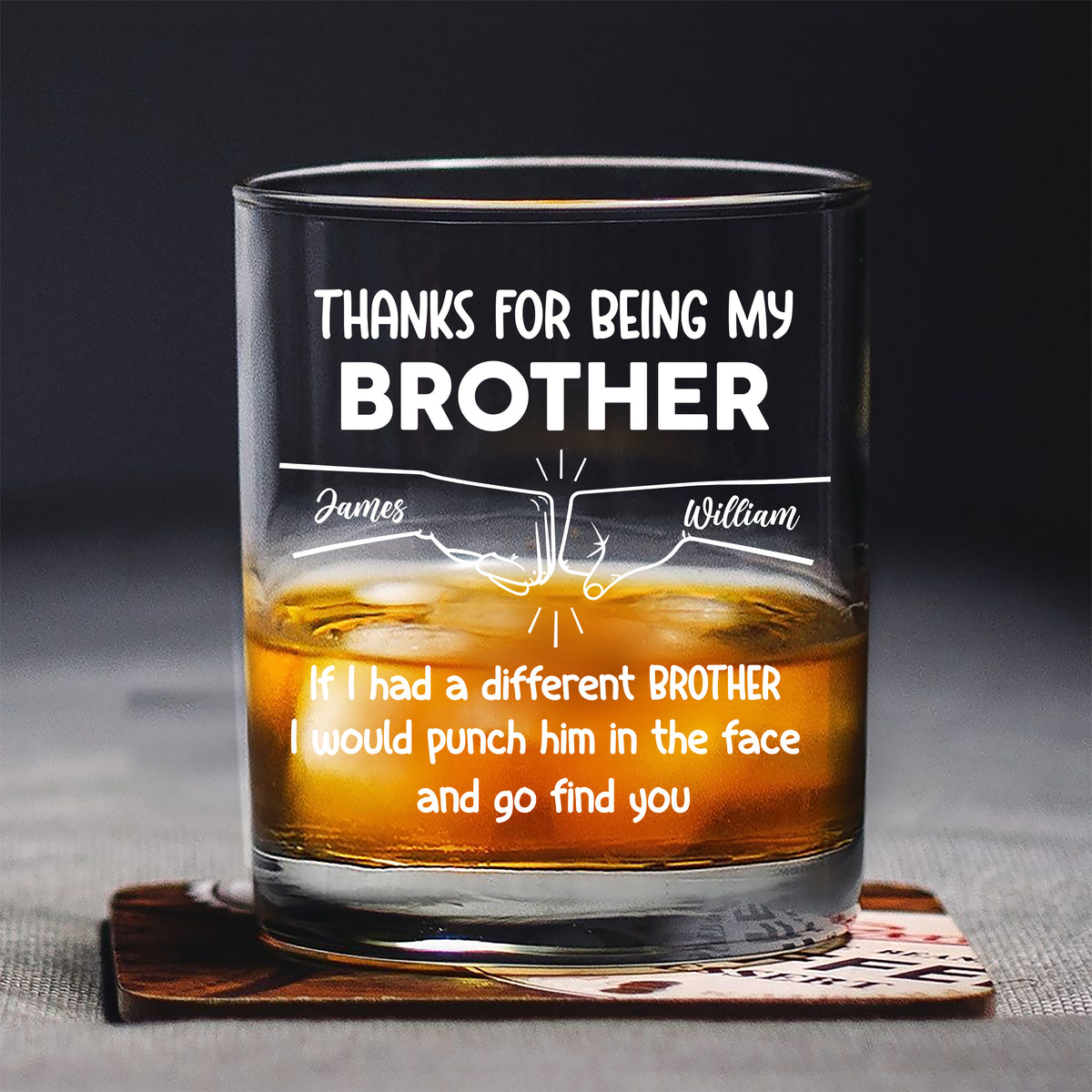 Thank For Being My Brother Personalized Whiskey Glass LM32 895201