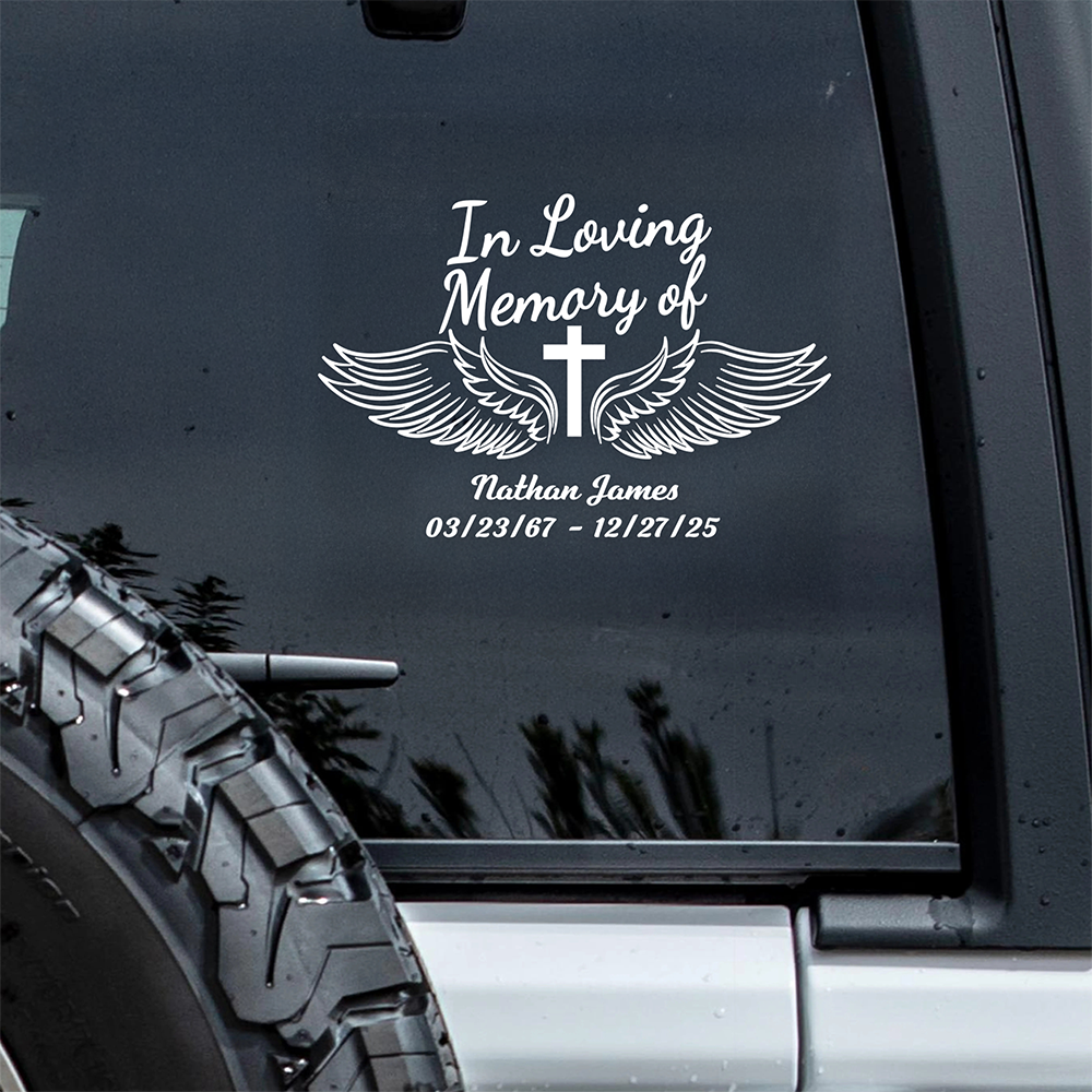 Personalized In Loving Memory of Loved One Car Window Decal Sticker Memorial Gift CH07 910214