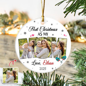 Custom Photo First Christmas As My Dad Ceramic Ornament CH07 899034