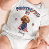 Custom 3D American Dog Protect By Buddy - American Design Baby Onesie LM32 899119