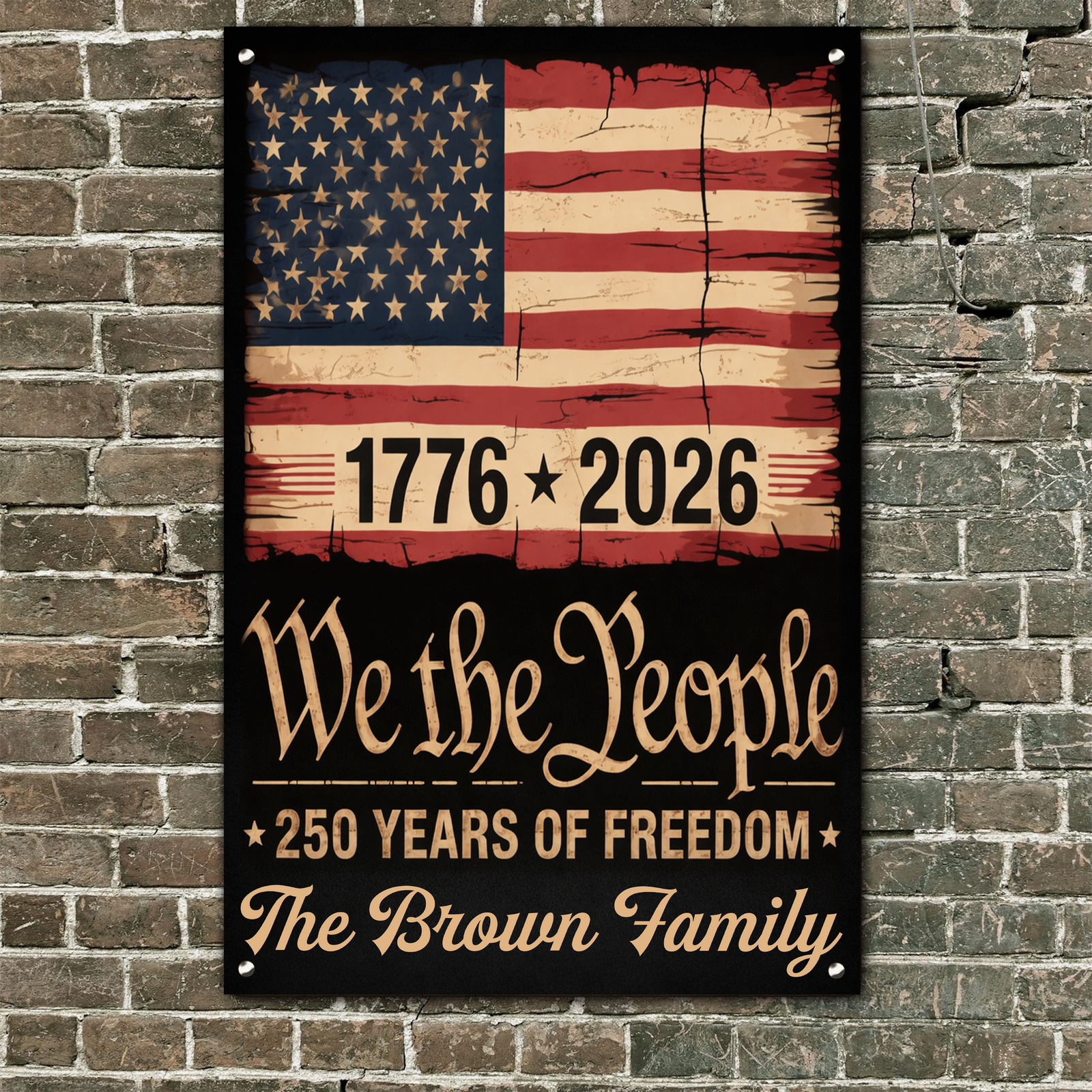 250th Anniversary USA Flag Patriotic 4th of July We The People Metal Sign TH10 898327