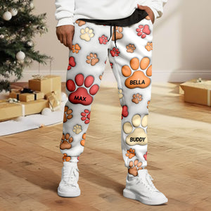 Custom Name On Dog Paw 3D Effect Sweatpants For Christmas TH10 896409