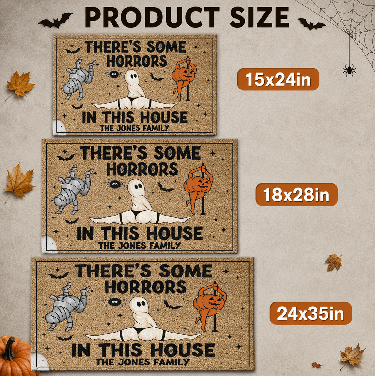 Personalized There's Some Horrors In This House Funny Ghost Doormat - Gift For Halloween HO82 903146