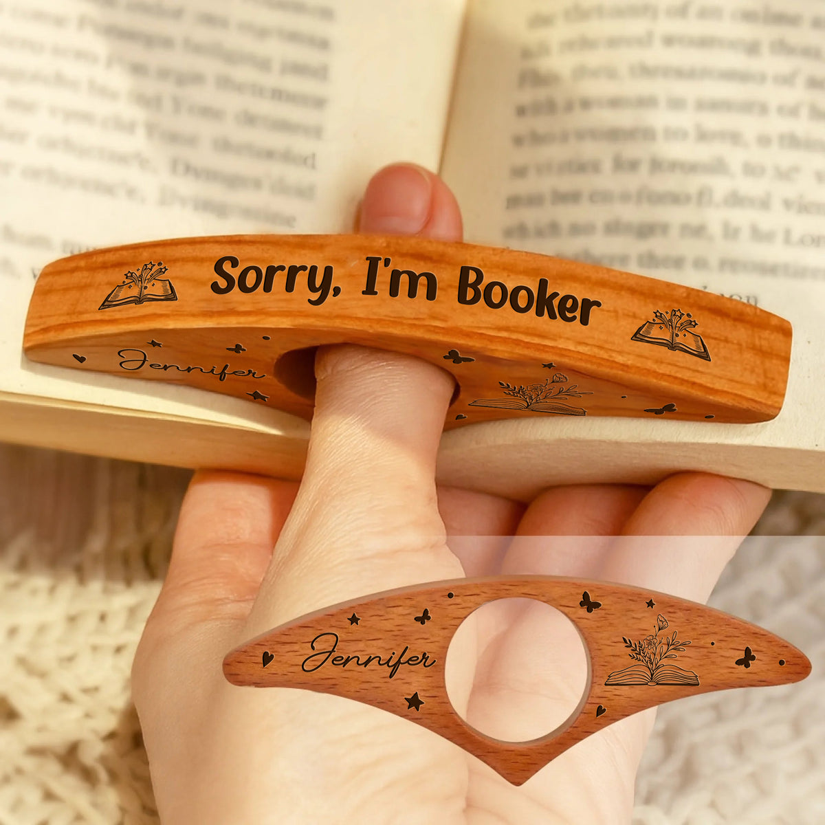 Sorry, I'm Booker Personalized Engraved Book Page Holder Funny Gifts For Book Lovers CH07 899556