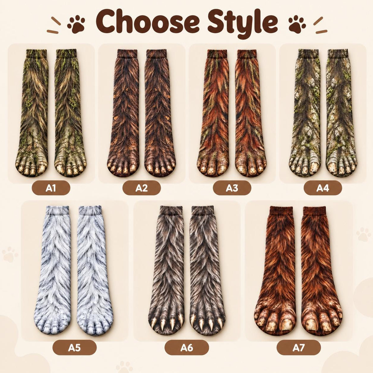 Personalized Name Funny Bigfoot 3D Animal Feet Socks – Gag Gift For Friend LM32 670669