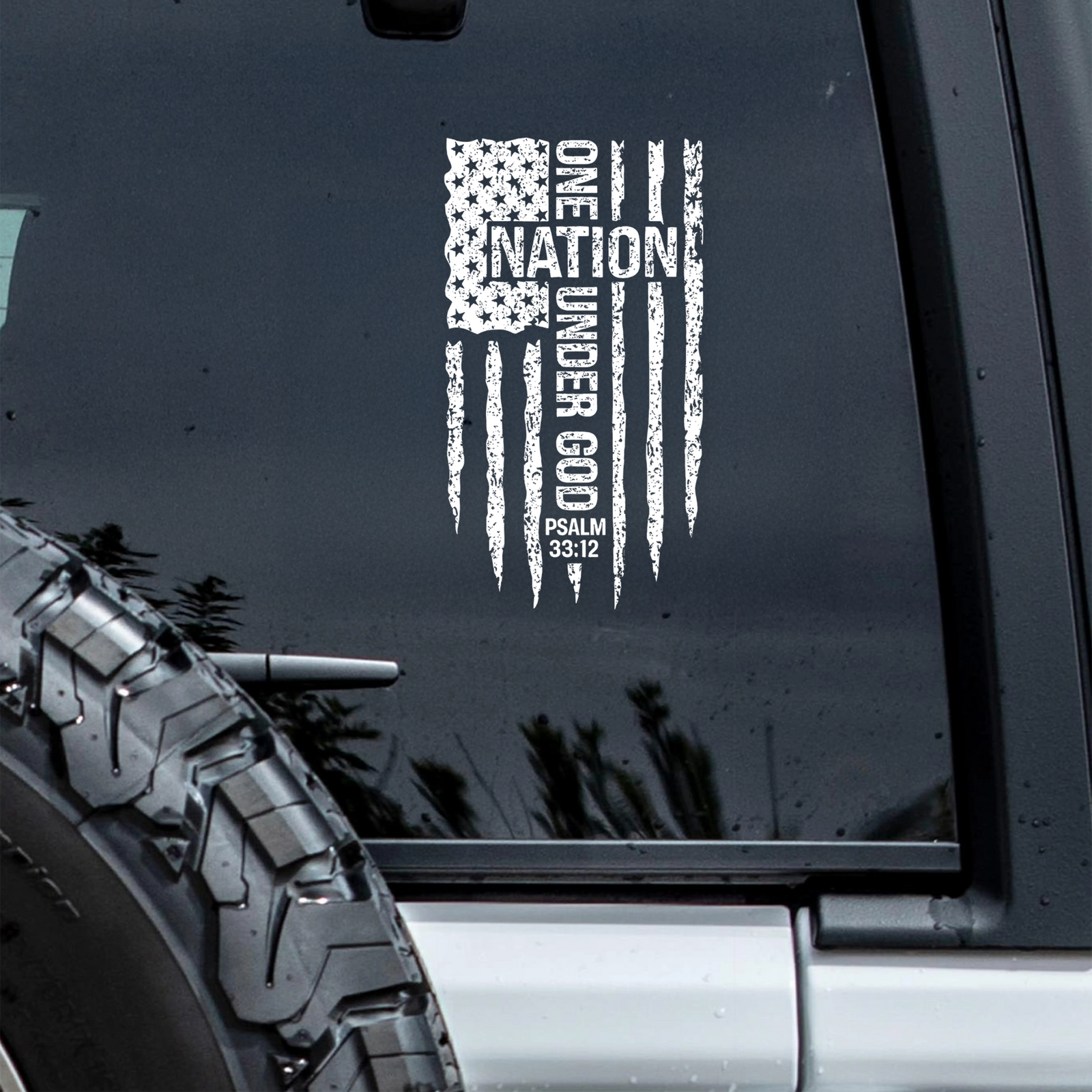 One Nation Under God Patriotic Car Window Decal Sticker HA75 898982