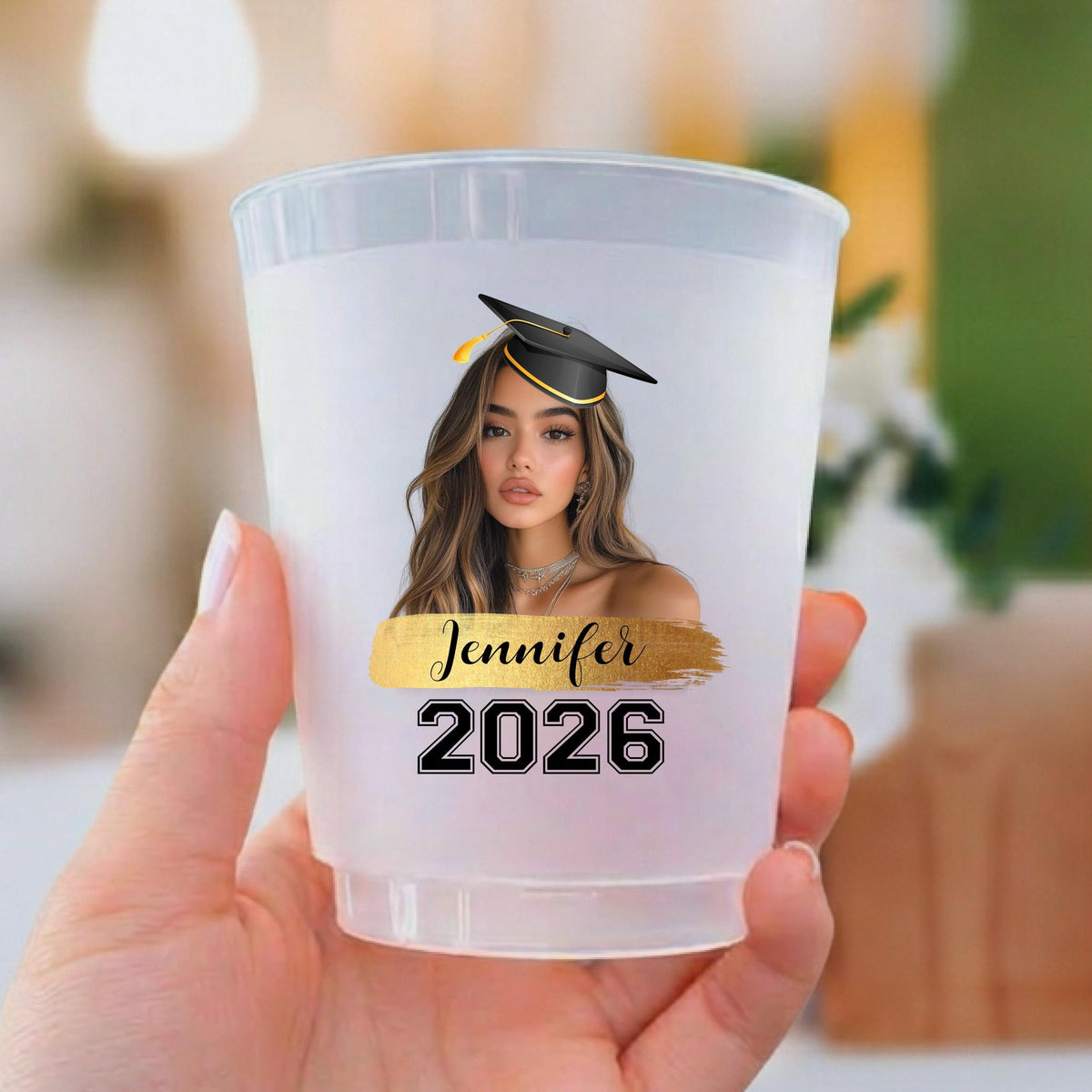 Custom Photo Congrats Graduation Class of 2026 Grad Party Favor Frosted Cups LM32 899895