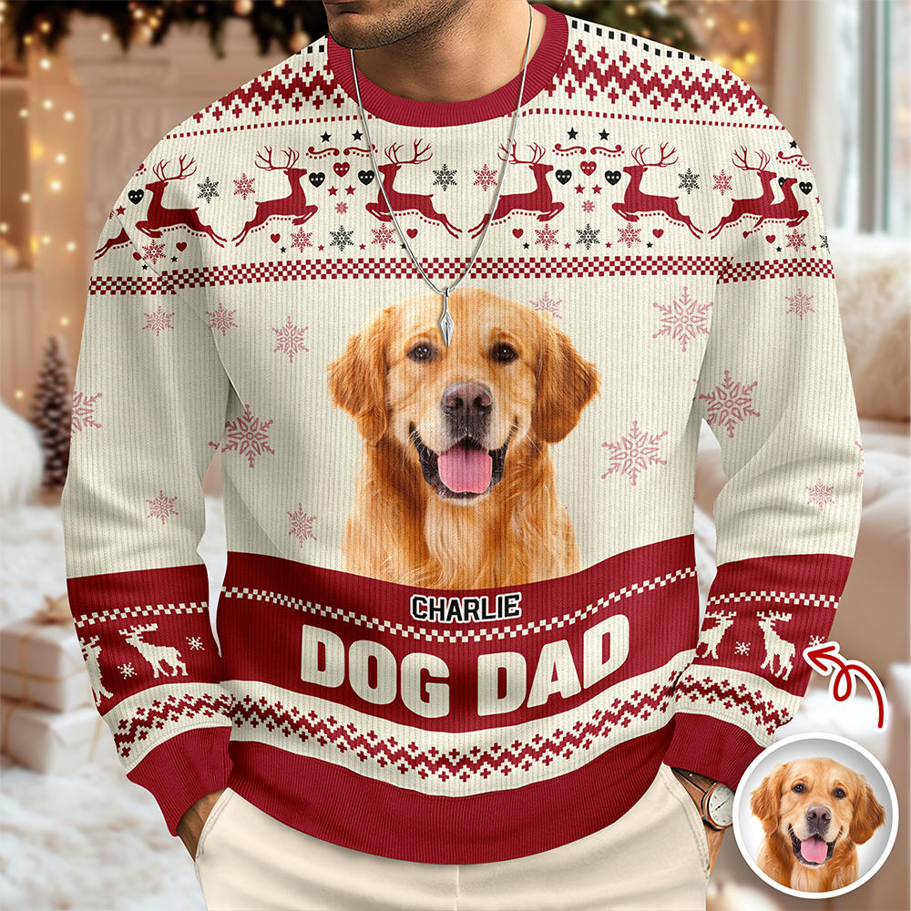 Custom Photo Dog Pawlidays - Personalized Christmas Ugly Sweatshirt CH07 896616