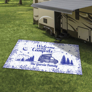 Personalized Camping Patio Rug Toile De Jouy Style For Happy Campers HA75 892656