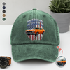 Custom Car Photo USA Flag Washed Denim Baseball Cap CH07 896514