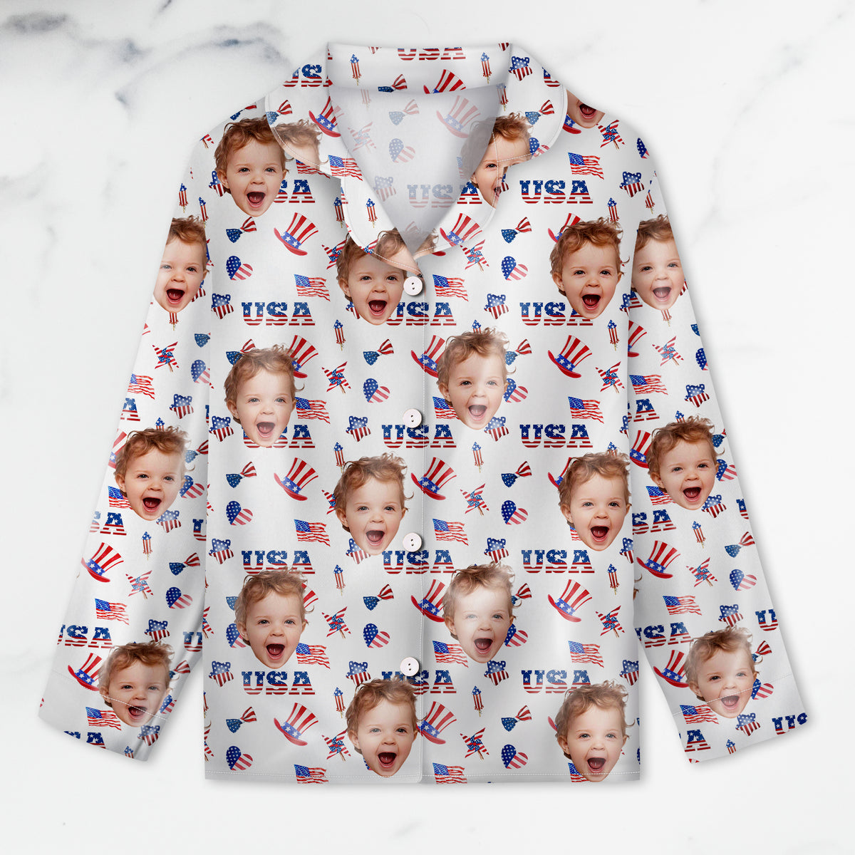 Custom Photo 4th of July Pajamas Independence Day Gifts CH07 896098