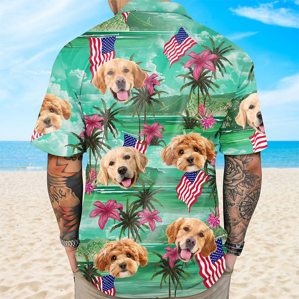 Custom Photo My American Spirit Hawaiian Shirt - Gift For Family Members, Pet Owners, Pet Lovers LM32 893639