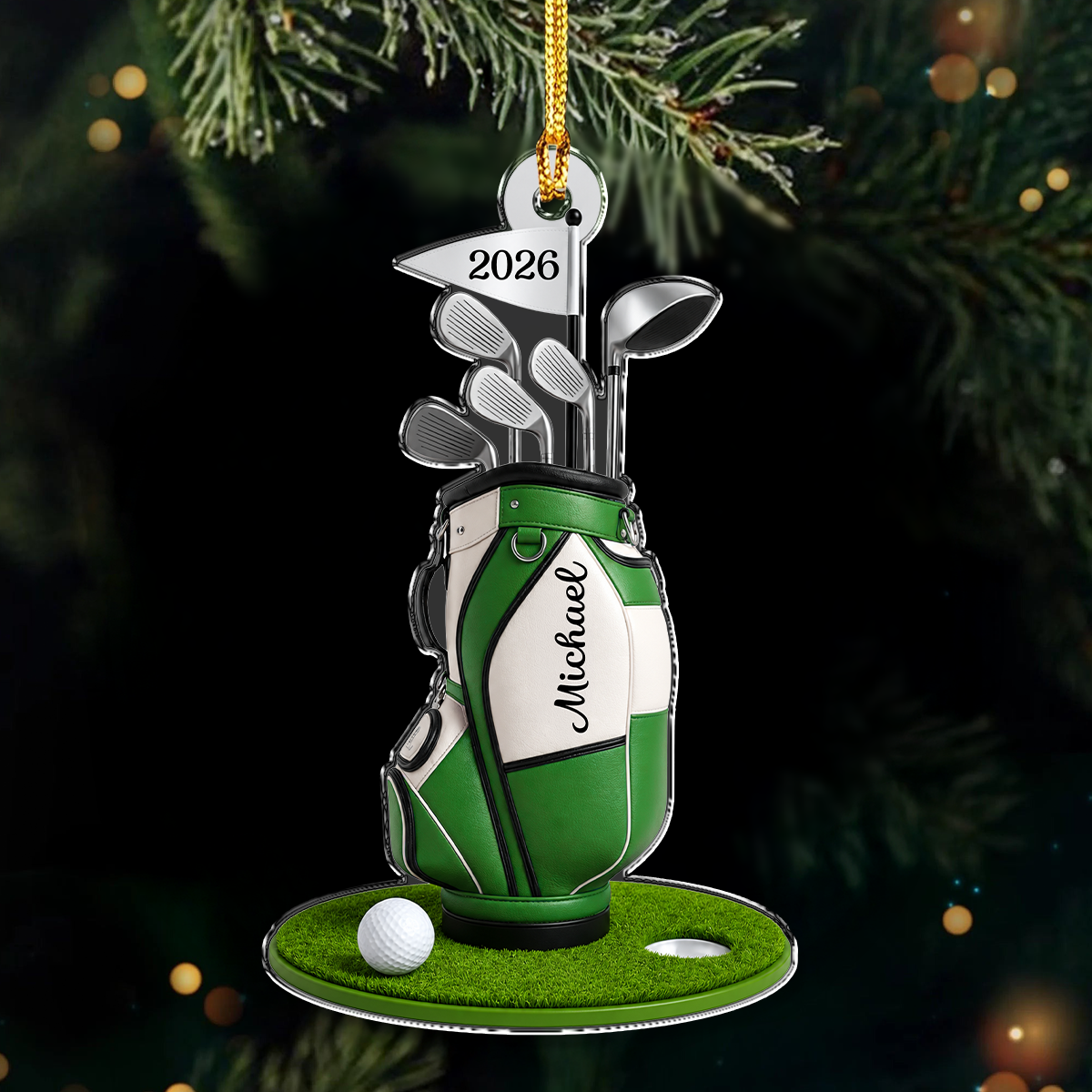 Personalized Name Golf Christmas Acrylic Ornament For Golf Lovers HA75 921840