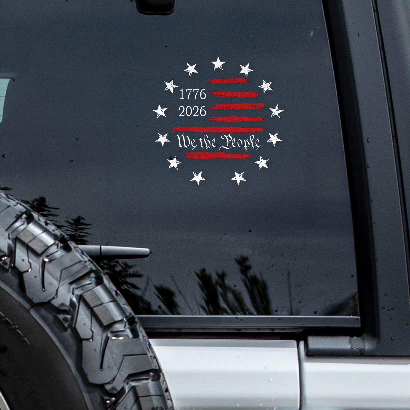 Patriot We The People American Flag 250th Anniversary 1776-2026 Car Window Decal Sticker HO82 901472