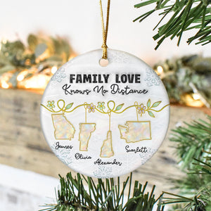 Custom Pearl Family Love Knows No Distance 3D Effect Ceramic Ornament LM32 895529