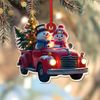 Personalized Couple Snowman Red Truck Couple Acrylic Ornament HA75 897584
