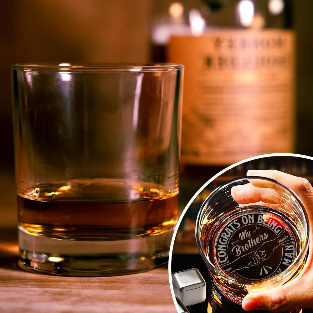 Congrats On Being My Brother You Lucky - Personalized Engraved Whiskey Glass CH07 896396