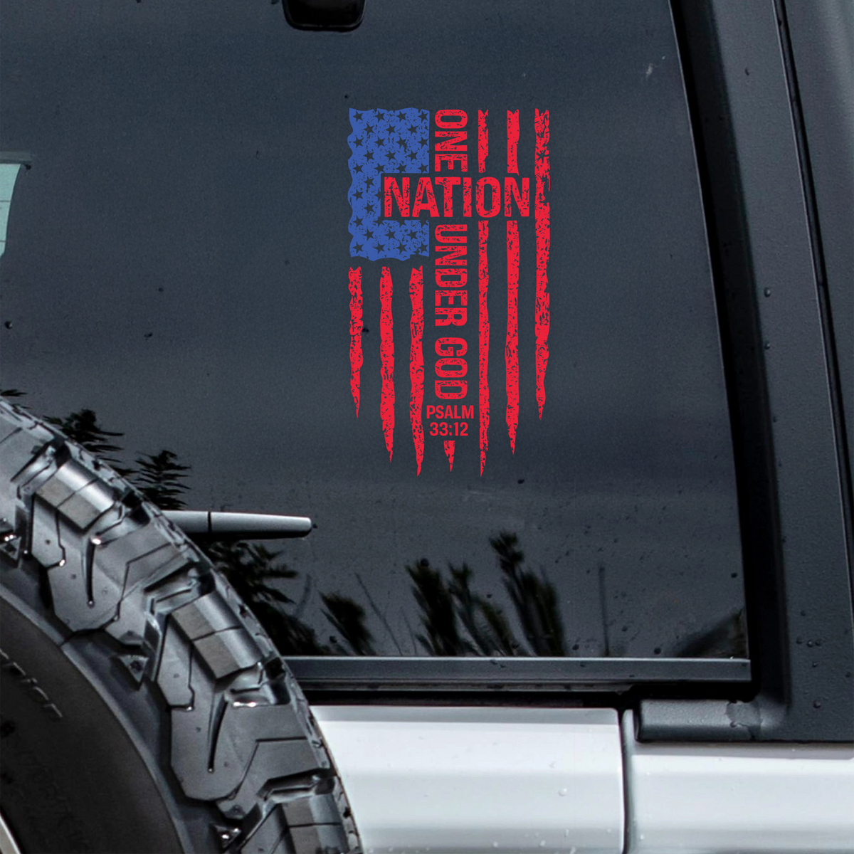 One Nation Under God Patriotic Car Window Decal Sticker HA75 898982