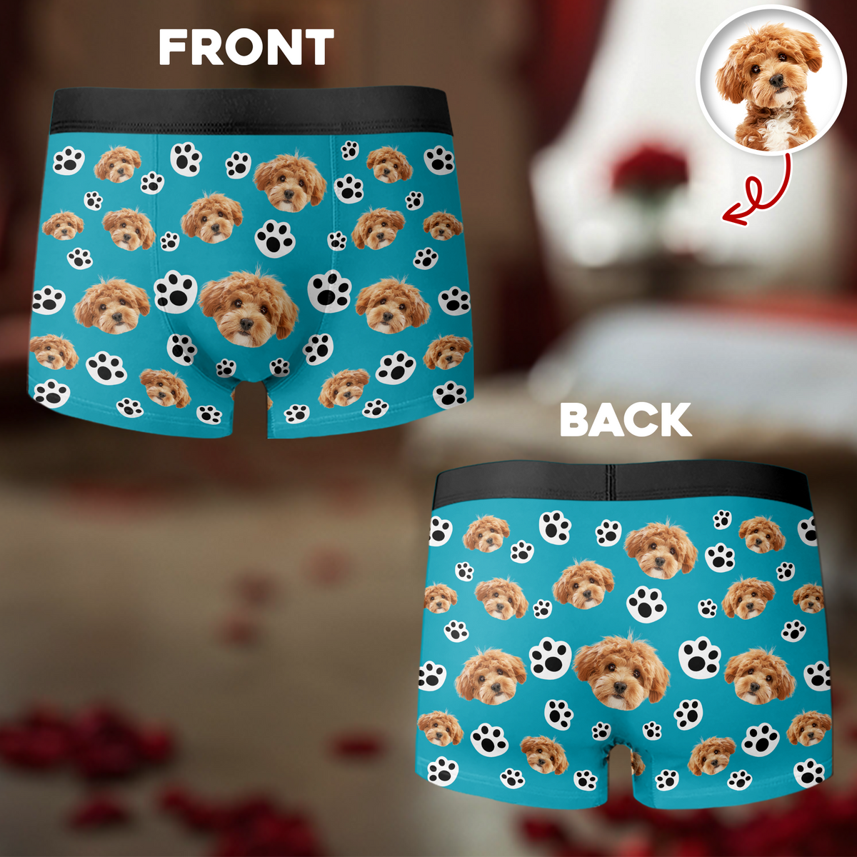 Custom Photo Dog Pet Face Men's Boxer HA75 898934