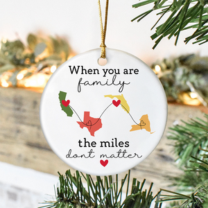 Custom State to State Long Distance Gift - Personalized Family Ceramic Ornament HO82 894662