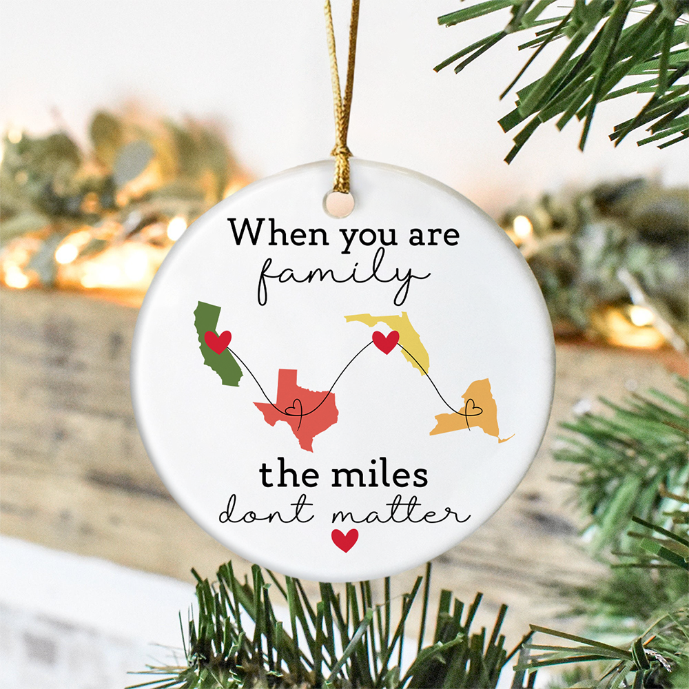Custom State to State Long Distance Gift - Personalized Family Ceramic Ornament HO82 894662
