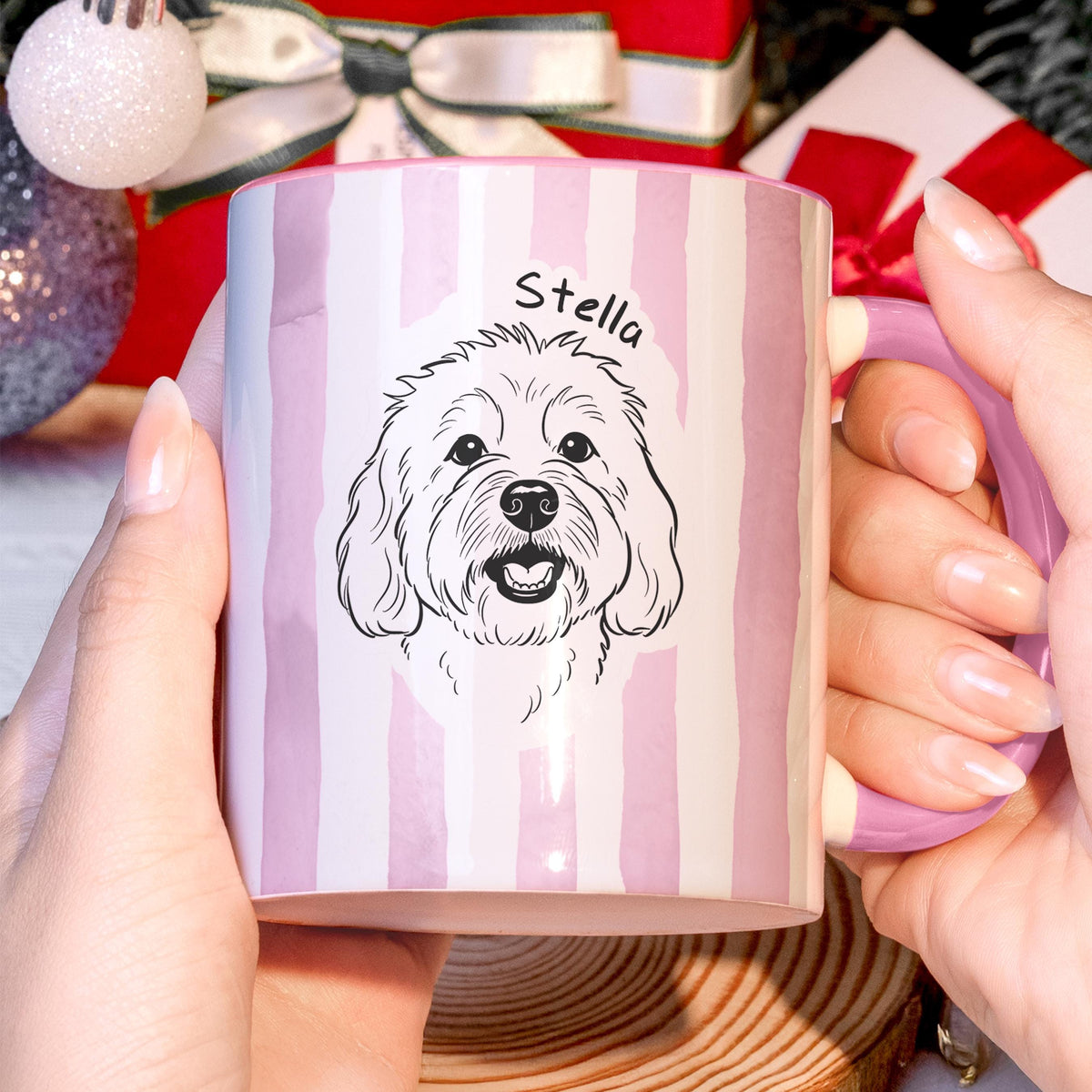 Custom Pet Portrait Mug With Name Personalized Dog Cat Photo Accent Mug CH07 899944