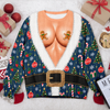 Personalized Funny Hairy Santa Ugly Sweater Christmas Gift For Women LM32 670091