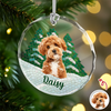 Custom Photo Dog Mosaic Style Glass Ornament Christmas Gift LM32 895047
