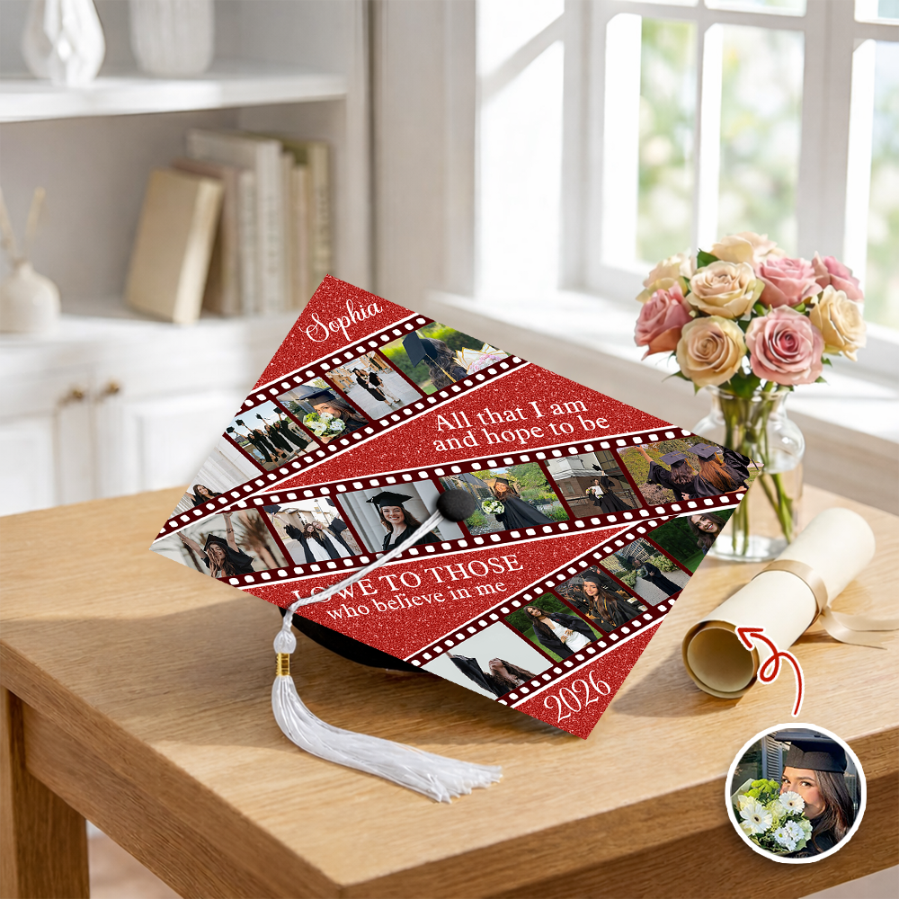 Custom Photo All That I Am & Hope To Be Graduation Cap Topper HO82 901548