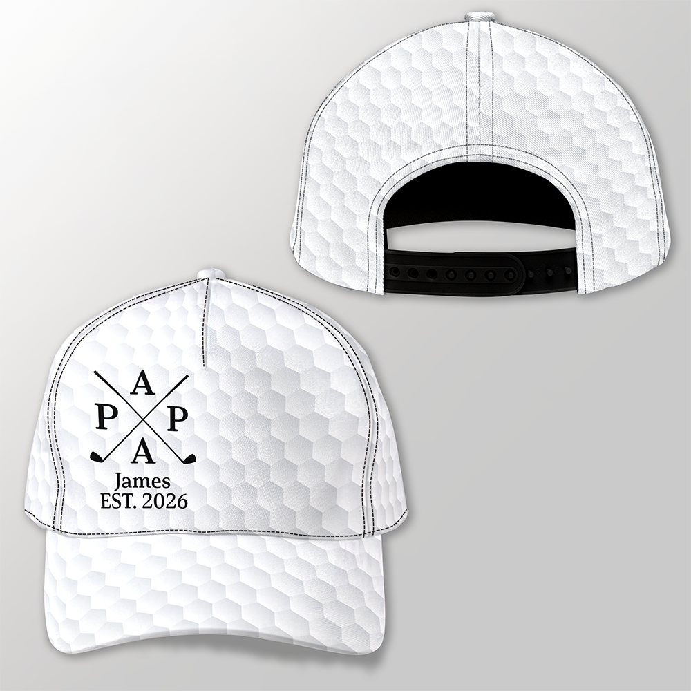 Custom Kids Names Papa Golf Pattern Classic Cap - Personalized Gift for Dad HA75 921264