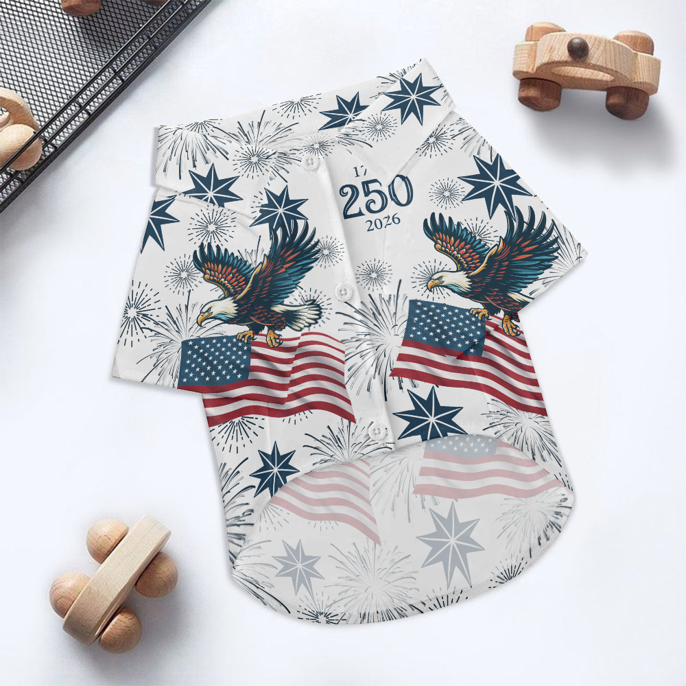 Personalized USA 250 Anniversary Eagle 1776-2026 Hawaii Shirt For Dog TH10 169275