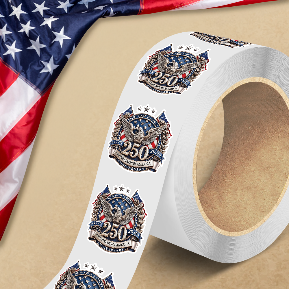 USA 250th Anniversary, 1776-2026 America 250 Emblem Semiquincentennial Roll Sticker HA75 920354