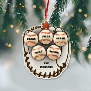 Custom Name Baseball Family Gloves Acrylic Ornament For Sport Lovers LM32 895587