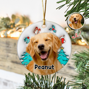 Custom Dog Photo I Am Santa 3D Inflated Effect Ceramic Ornament Personalized Gift For Dog Lovers HO82 894712