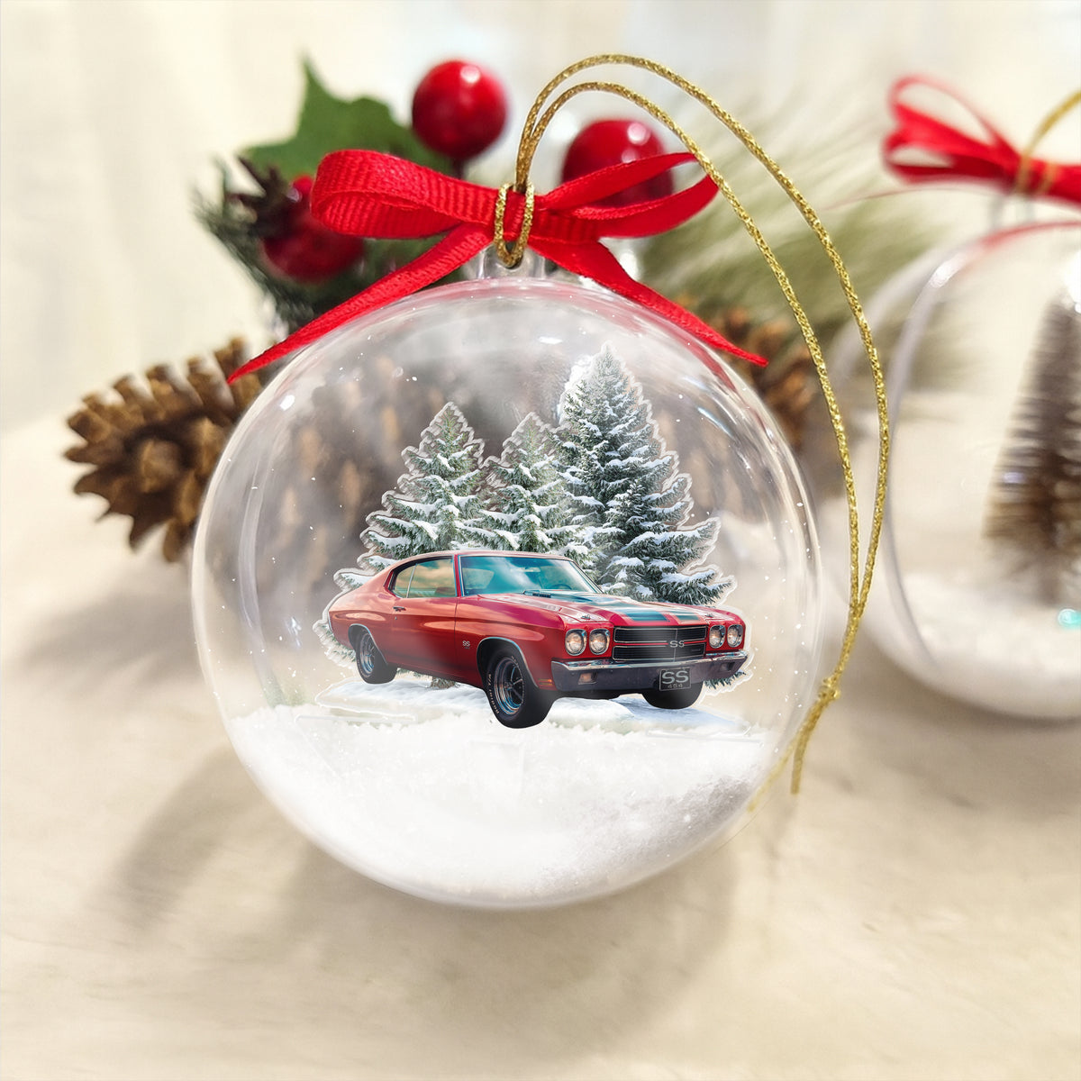 Custom Car Photo Chirtsmas 3D Ball Ornament For Car Lover TH10 896093