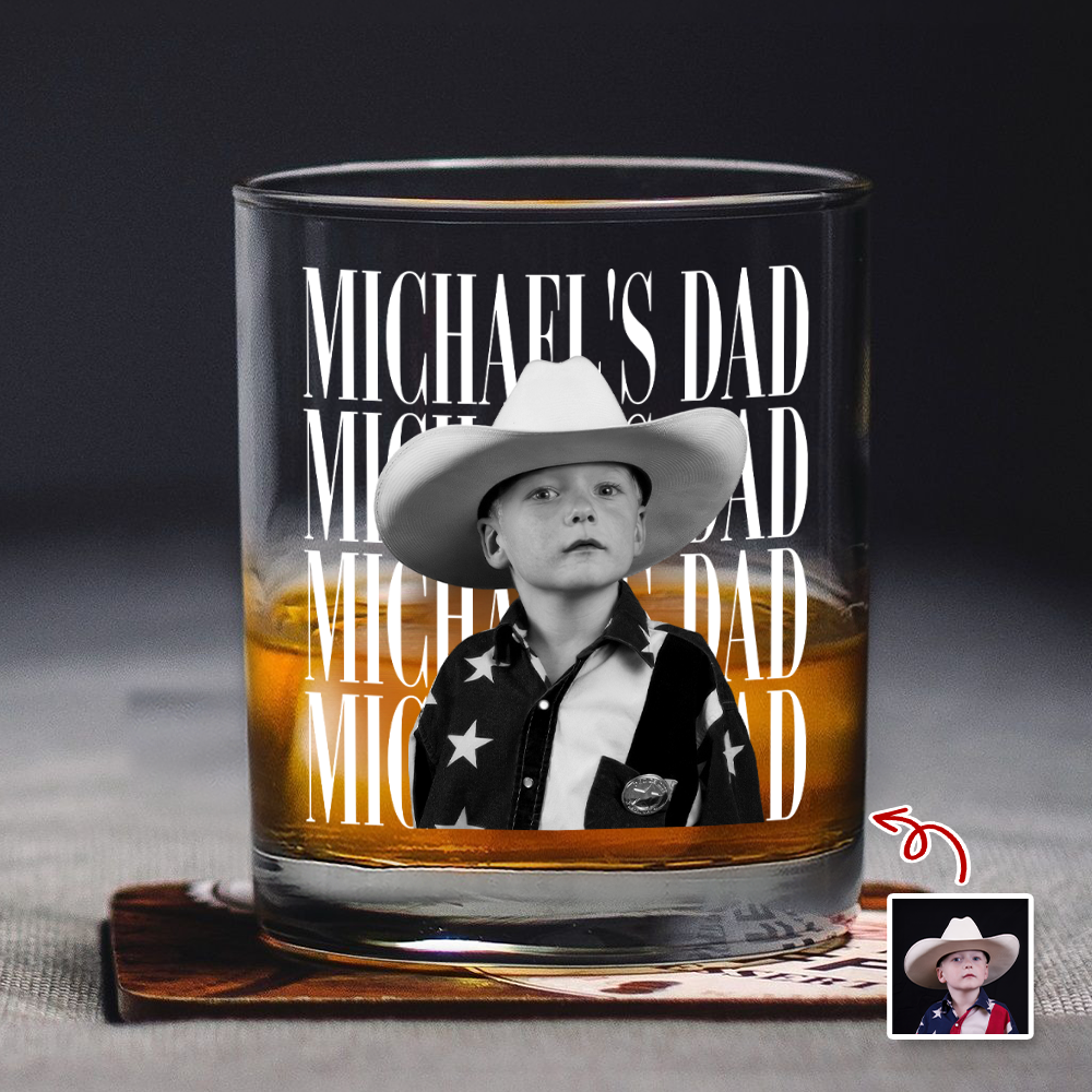 Personalized Vintage Photo Dad, Mom Whiskey Glass TH10 170077
