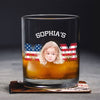 Custom Photo Kid And Dad US Flag Rock Glass HA75 892410