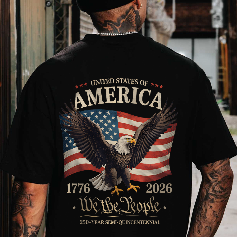 America 250th Anniversary We The People Patriotic Eagle Back Shirt HA75 920938
