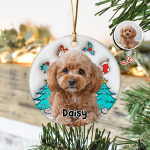 Custom Dog Photo I Am Santa 3D Inflated Effect Ceramic Ornament Personalized Gift For Dog Lovers HO82 894712