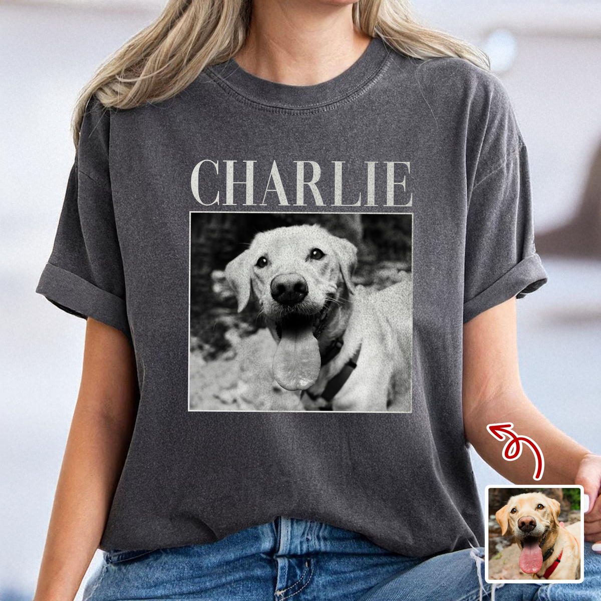 Custom Dog Photo Vintage Comfort Shirt For Dog Lovers LM32 895511