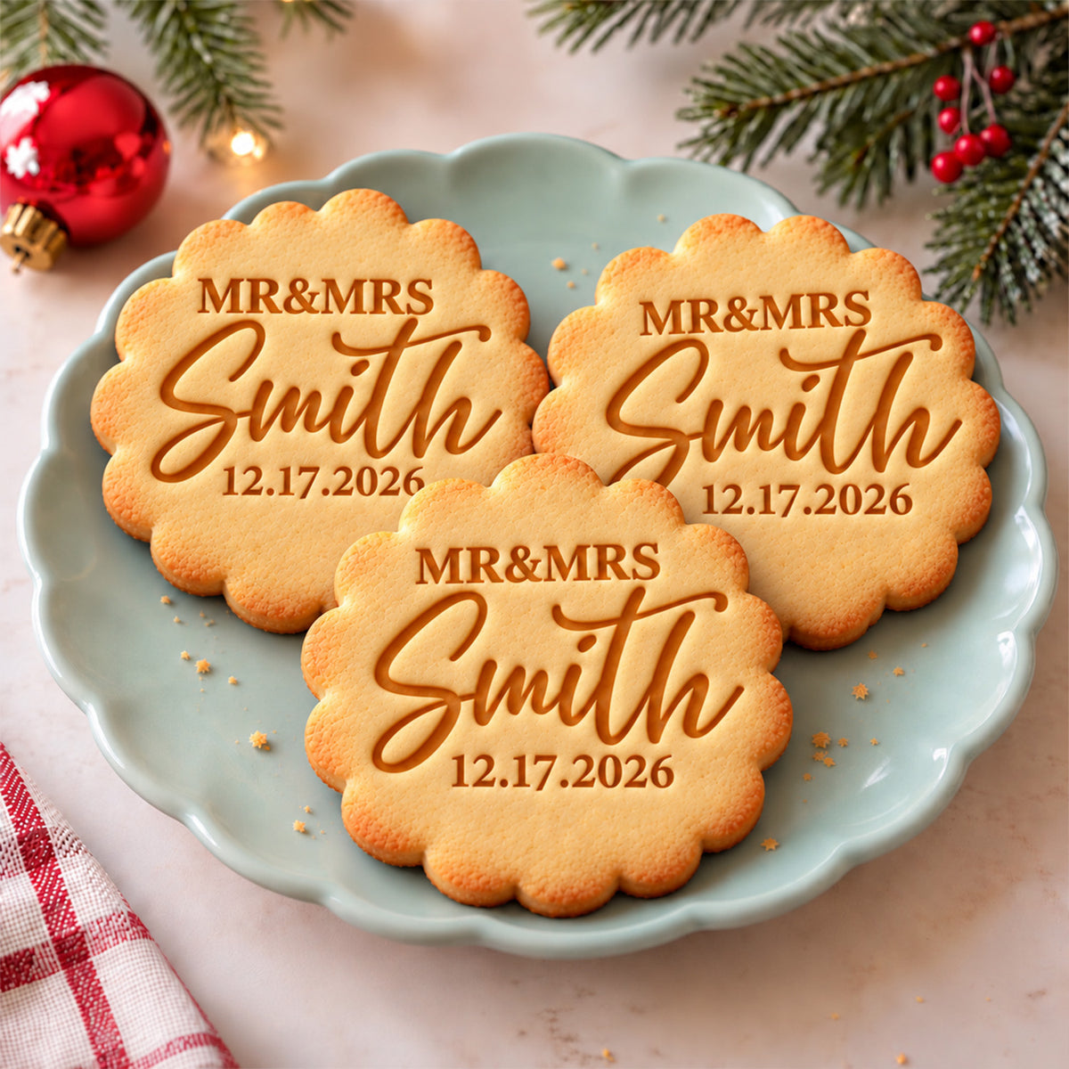 Personalized Custom Name Mr&Mrs Cookie Stamp TH10 171519