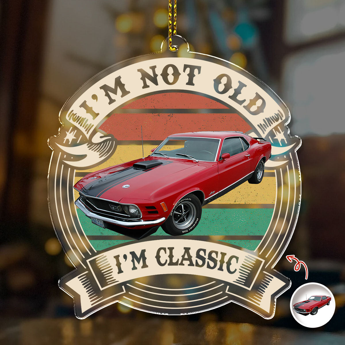 This Is How I Roll - Custom Car Photo Route 66 Vintage Acrylic Ornament HA75 897462
